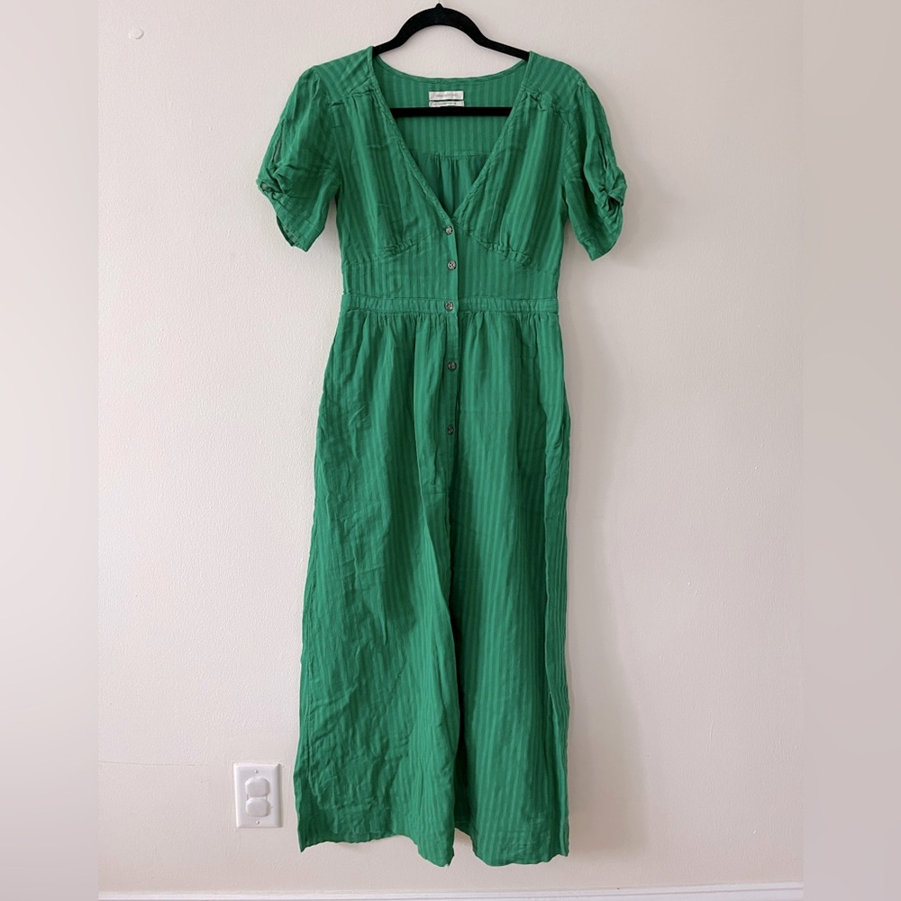 Urban Outfitters Green A-Line Button front Maxi Dress, size: small.